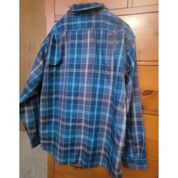 Orvis Shirt Mens XL Blue Purple Plaid Double Pocket Button Down Polyester - Picture 2 of 7